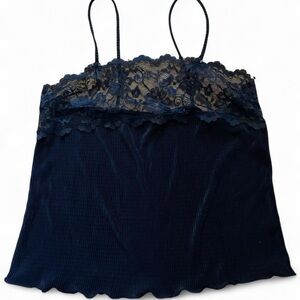 Black vintage Lace Trim Cami Top